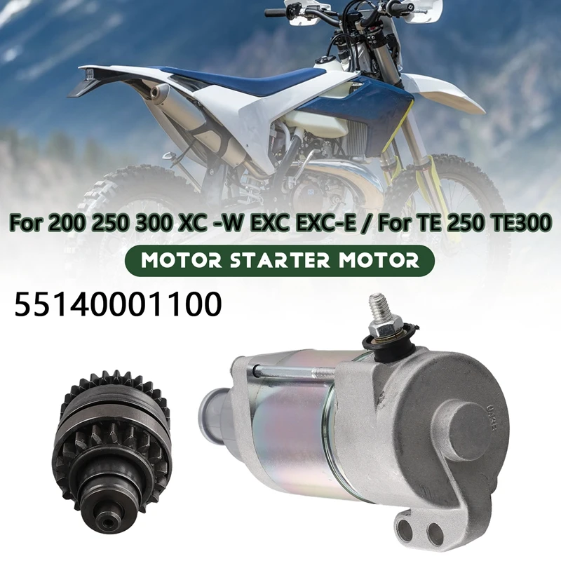 Motocicleta Starter Motor e Bendix Set, 410W, 200 250 300 XC -W EXC EXC-E, Husaberg Husqvarna TE 250 TE300, 55140001100