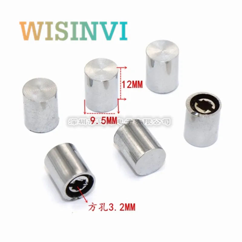 10PCS  9.5*12MM Swirl marks plated silver Tact Switch cap quare hole 3.2*3.2mm