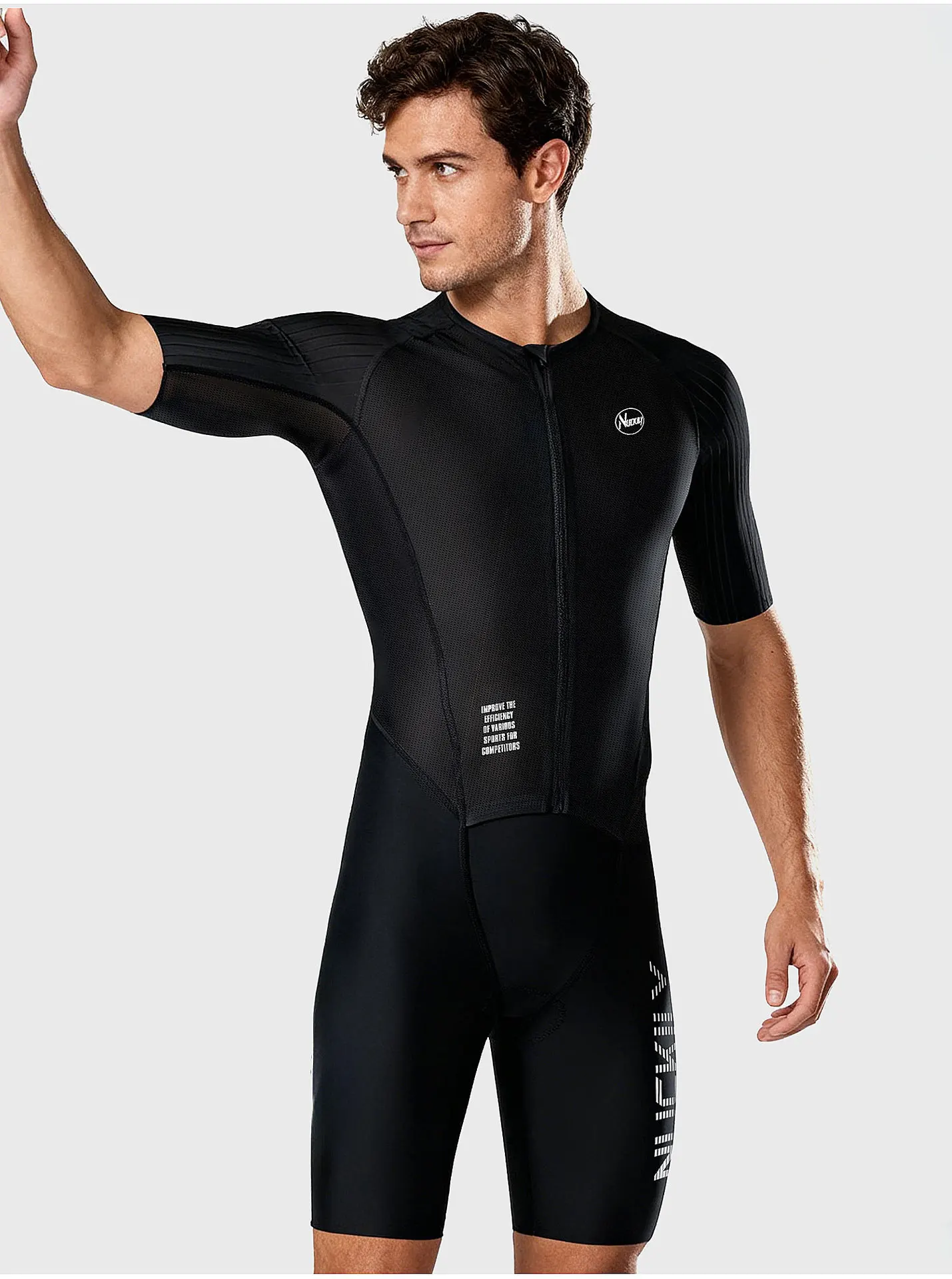 NUCKILY Herren Triathlon-Anzug Ironman Trisuit Ärmellos Radfahren Laufen Schwimmen Einteiliger Kompressionsanzug Schnelltrocknend Aero Rennanzug Pro – Detail 21