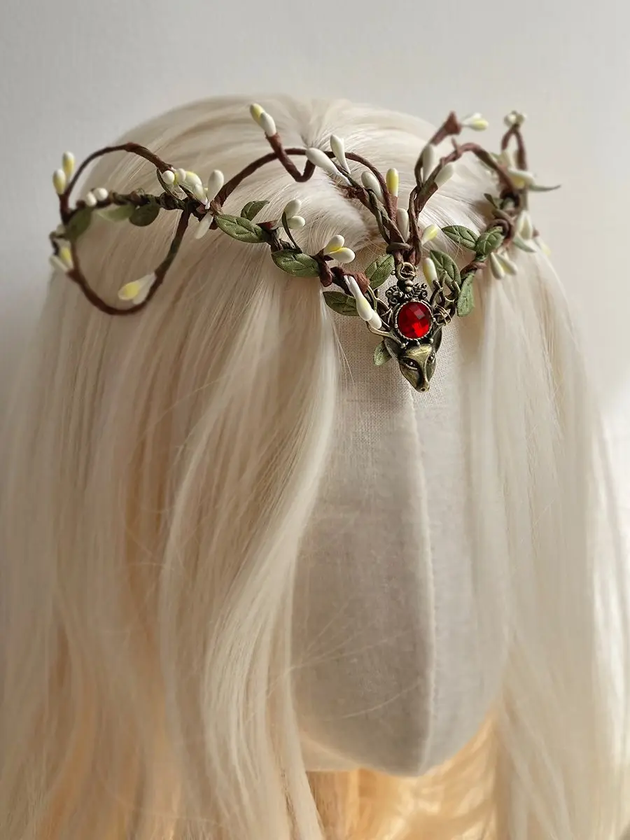 NATSORA Moon Woodland Stirnband Tiara mit Zweigen, Feenkrone, Elfenkrone für Braut, Hochzeit, Feen-Schmetterlingskostüm – Detail 28