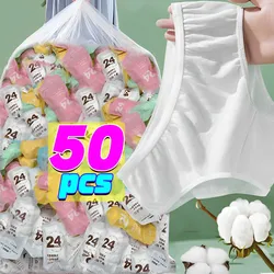 5-50PCS Women Cotton Disposable Pantie Free Washing Portable Postpartum Monthly Shorts Daily Underwear for Business Trips