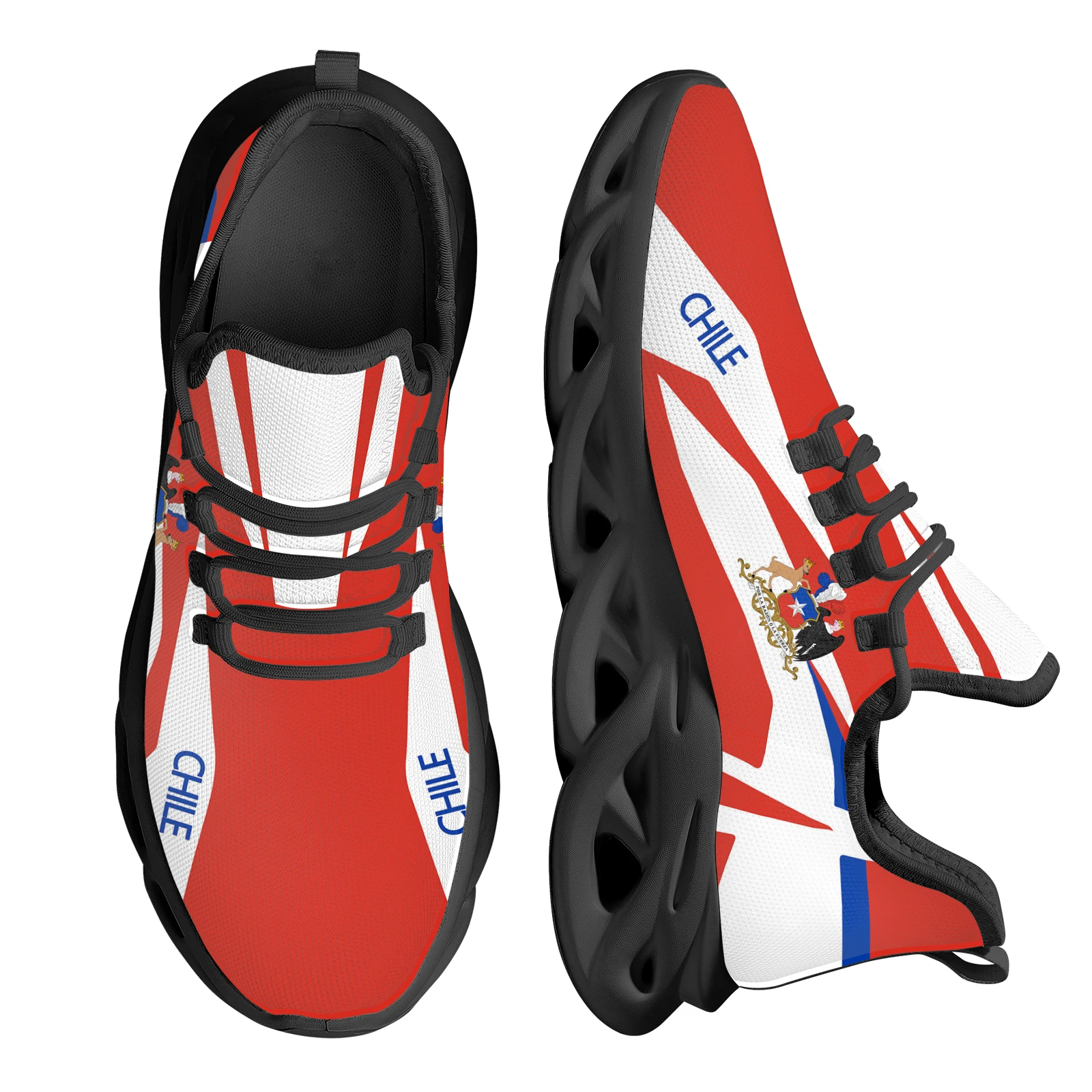 Chile Flag Brand Design Mesh Sneakers Andean Eagle Print Platform Vulcanized Shoes Comfortable Lightweight Running Shoes Zapatos