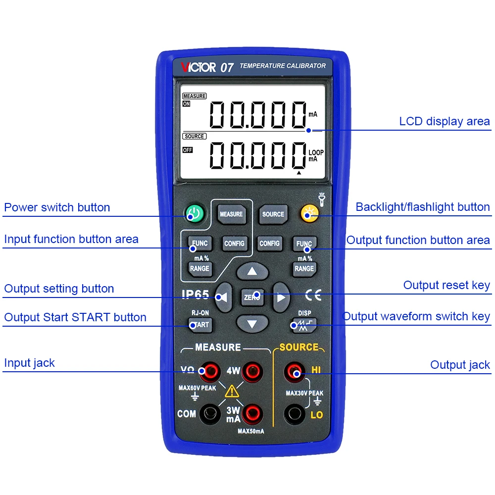 VICTOR 07 Temperature Calibrator With Highest Accuracy Is 0.05% Displayed As 5 Digits