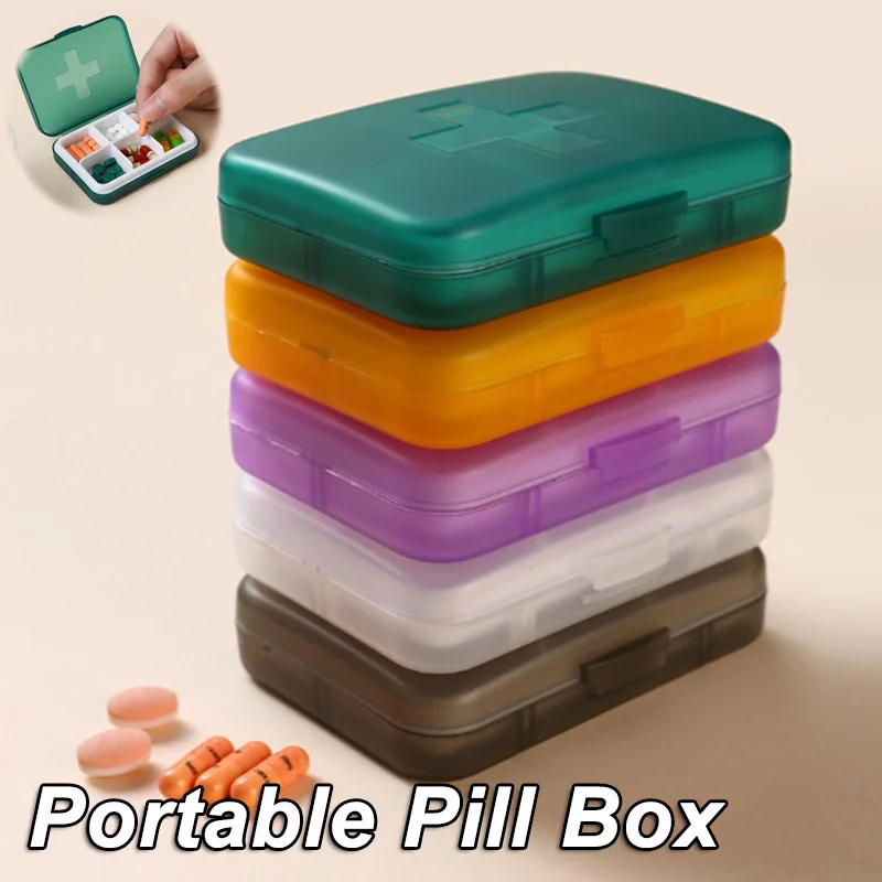 6 Grids Small Pill Cases Organizer Box Weekly Travel Pill Organizer Portable Pocket Pill Case Holder Plastic Container Box