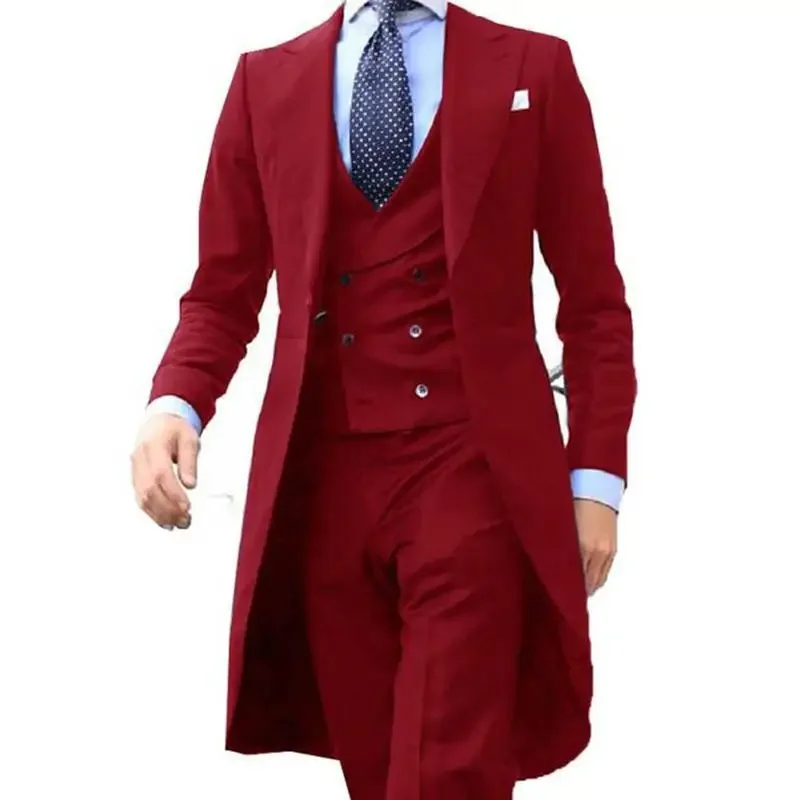 Tailor Made Classic Men Suits Party Stage Men's Suit Slim Fit 3 Piece Set Blazer (coat+vest+pants)