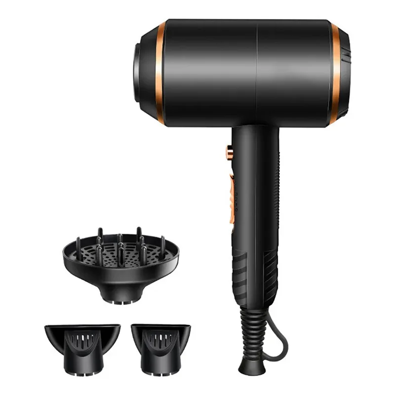 Secador de cabelo, secador de cabelo profissional de 1700 W para secagem rápida, com concentrador e difusor de secador de cabelo, 5 velocidades e 2 configurações de calor