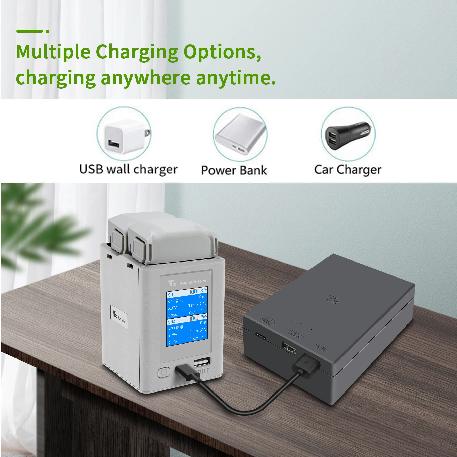 Charger Hub for DJI Mini 3 Pro Mini 4 Pro Screen Display Digital Intelligent Fast Charging 2 Batteries for Mini 3 Accessories