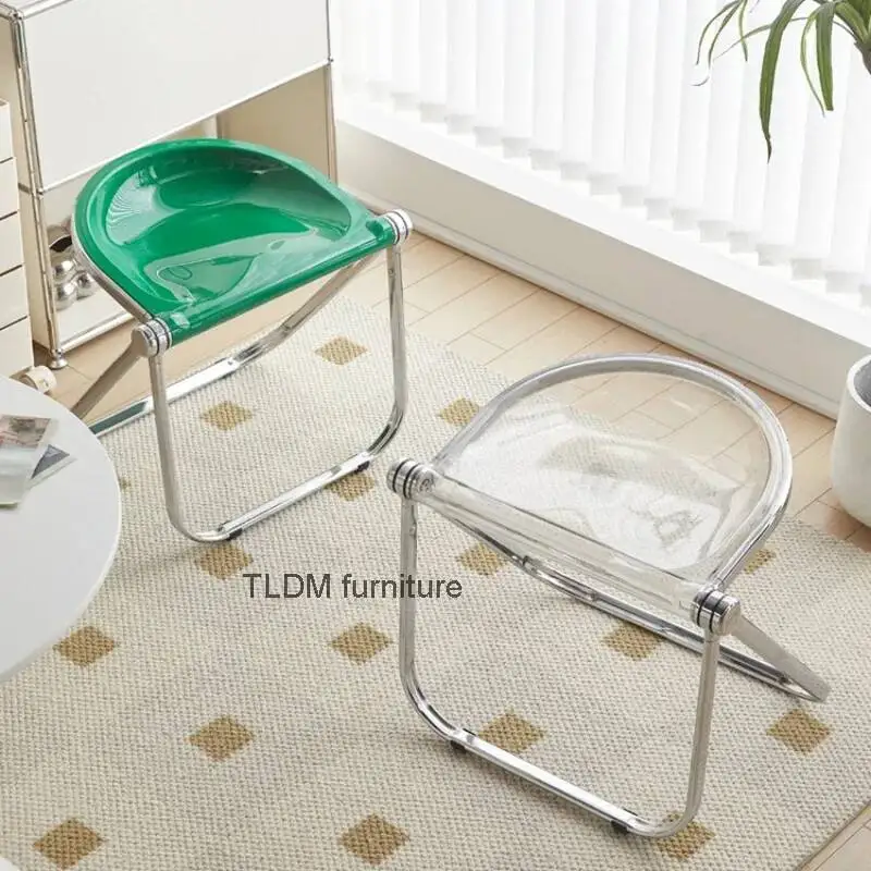 

Acrylic transparent Folding Footrest stool makeup INS Medieval Bathroom stool Outdoor Camping portable folding bench furniture
