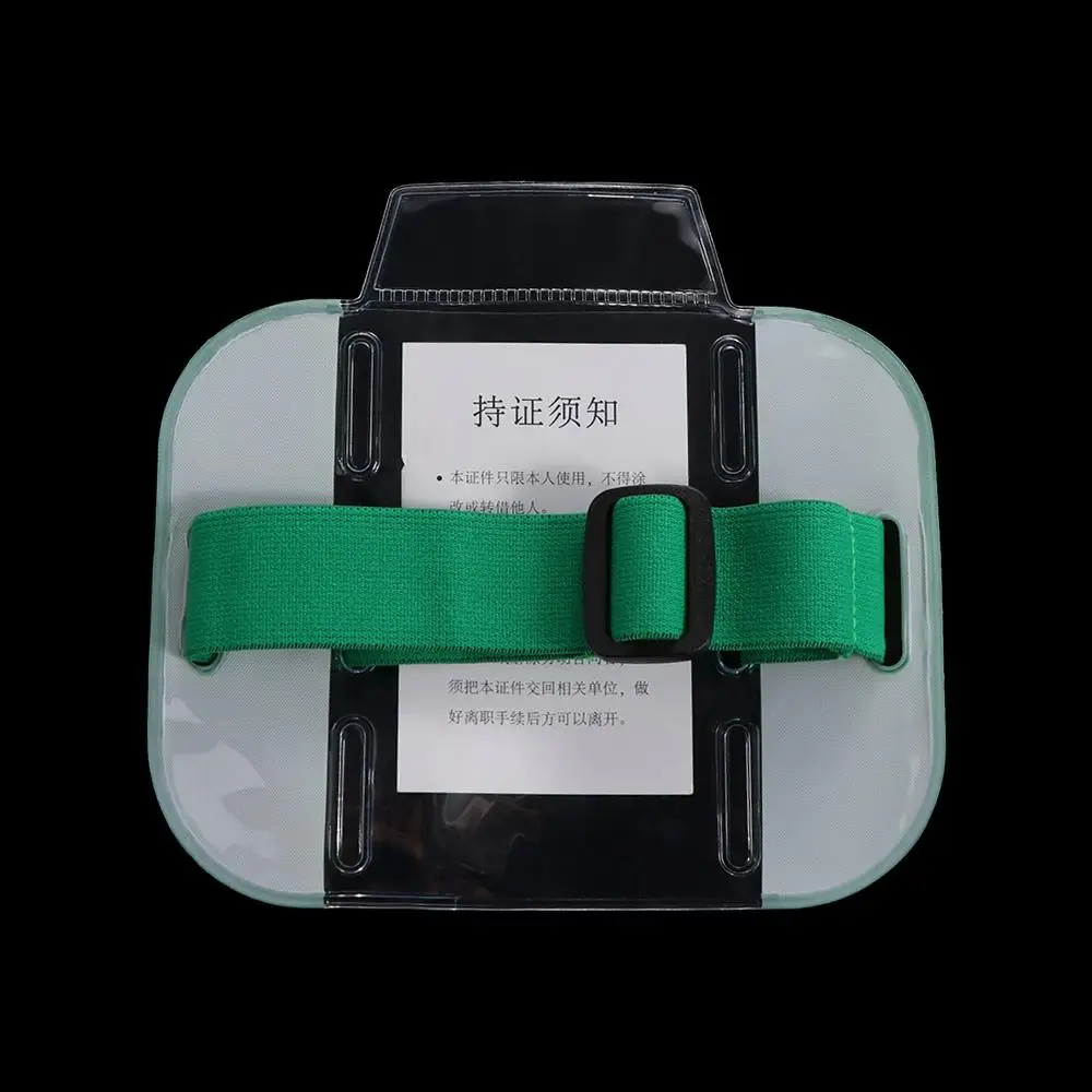 Portable Casual Women PVC Men Card Bag Credit Card Case Transparent Elastic Arm Band ID Badge Holder Photo Armband