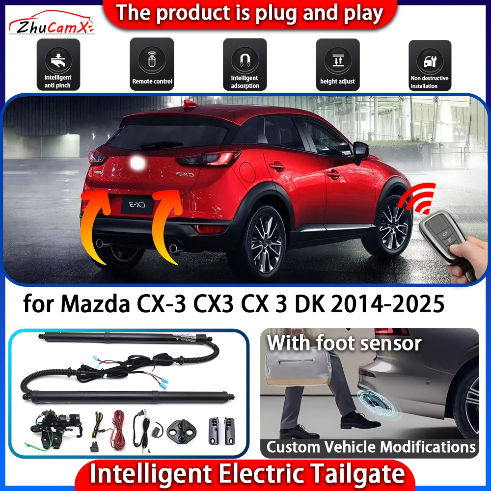 

ZhuCamX Smart Powered Tailgate System for Mazda CX-3 CX3 CX 3 DK 2014-2025 Automatic Intelligent Trunk Lift Control Kit