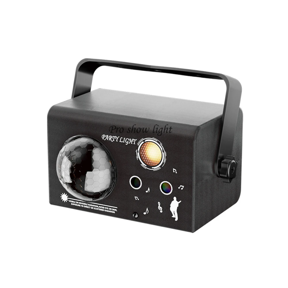 Stage Light LED Disco Party Light 3IN1 Effect Magic Ball Lights Sound Activated Lazer Light Projector Remote Control Wash Light