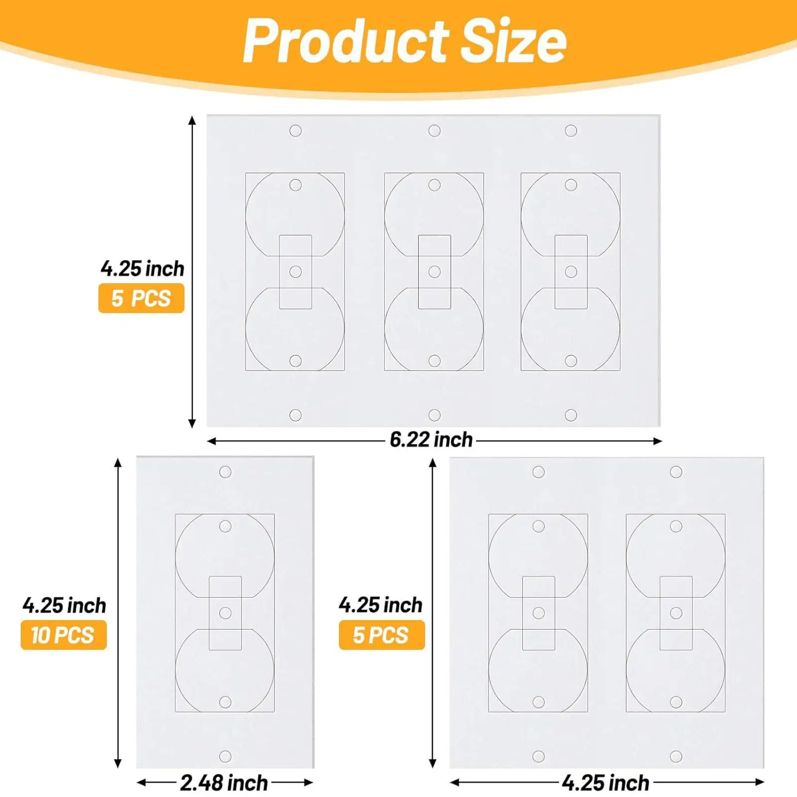 Insulating Switch Sealer Wall Plates Outlet Sealers EVA Foam Gasket for Triple Gang Home Comfort Draft Blocking