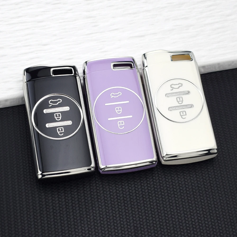 3 Buttons TPU Car Key Case Fob for Chery Tiggo 8 2 Pro Tiggo 7 Pro Arrizo 5 Pro GX Tiggo 5x 3x Exeed EQ7 Auto Cover Accessory