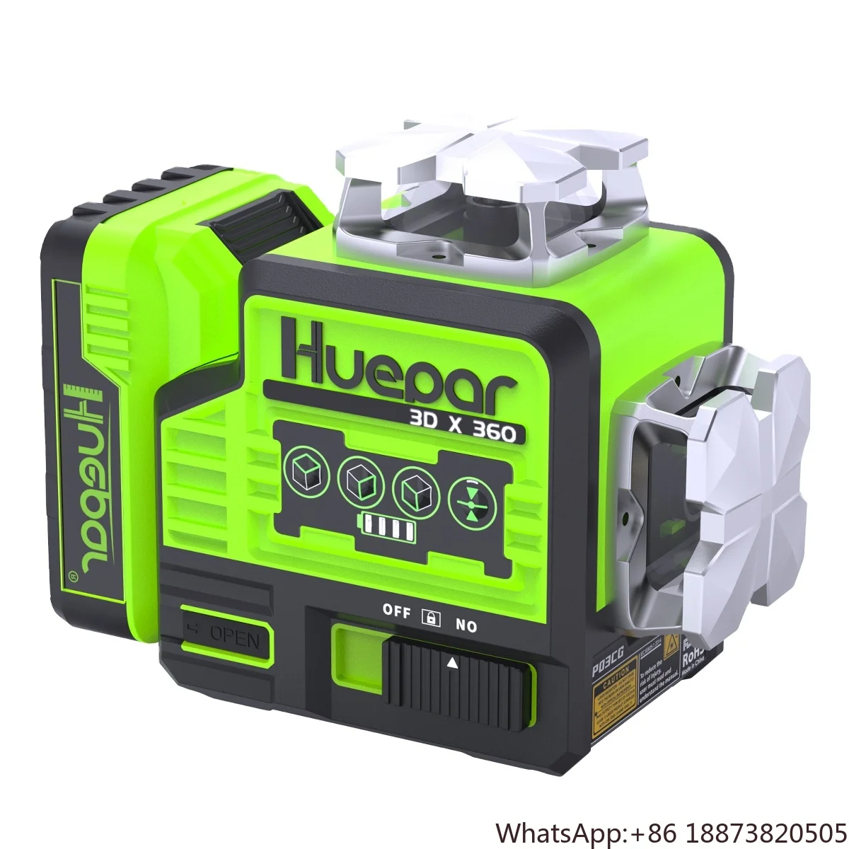 Huepar3D 12 Lines  P03CG 360 Green Beam  Use Delwat Battery  Level