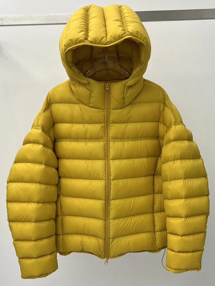 

Женская зимняя куртка-пуховик с капюшоном, белая, из натурального пуха, приталенная, утепленная, новая, в корейском стиле, теплая