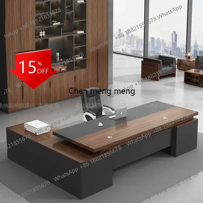 D80 Corner Luxury Office Desk Drawer Household Brown Study Computer Office Desk Executive Home Writing Mesa Ordenador Furniture