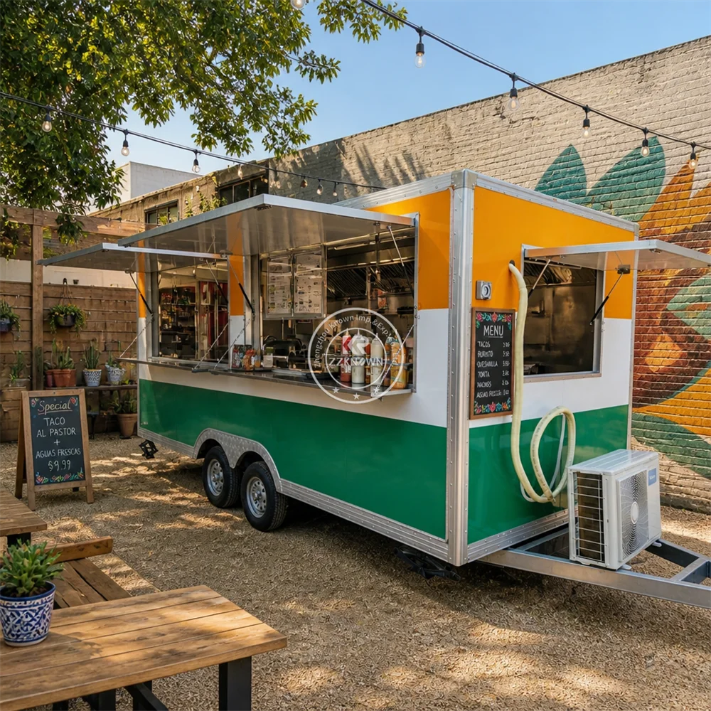 

Concession Gourmet Taco Fast Food Truck Hot Dog Snack Trailer Street Pizza Cart Food Trailer With Kitchen Equipment