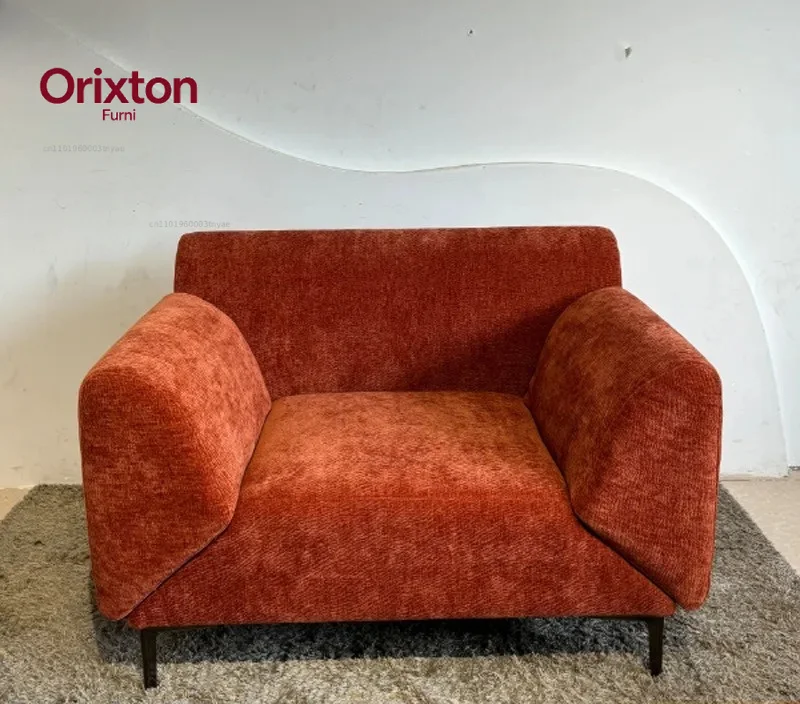 Antique Single Fabric Sofa Chair Italian Minimalist Casual Sofa Chair Armrest Rental House Small Sofa