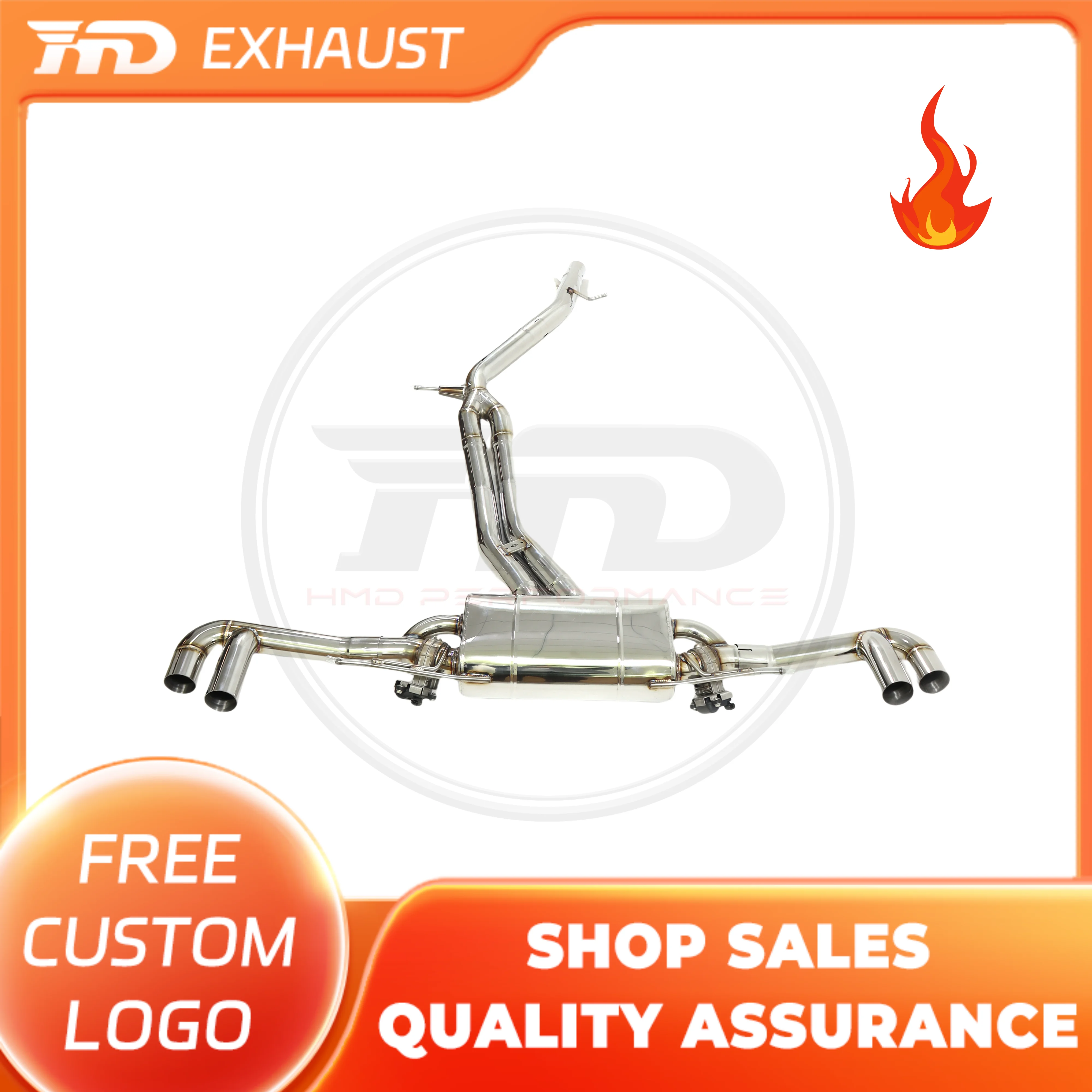 

HMD Exclusive Customization Stainless Steel Catback For Audi Q8 3.0T With Electronic Valve Exhaust Muffler Bright Surface