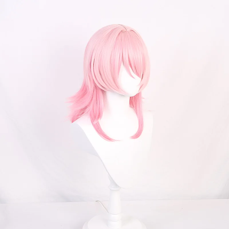 Honkai Star Rail disfraz de Cosplay para mujer, peluca de Anime, fibra de pelo rosa, pelucas sintéticas resistentes al calor, 7 de March