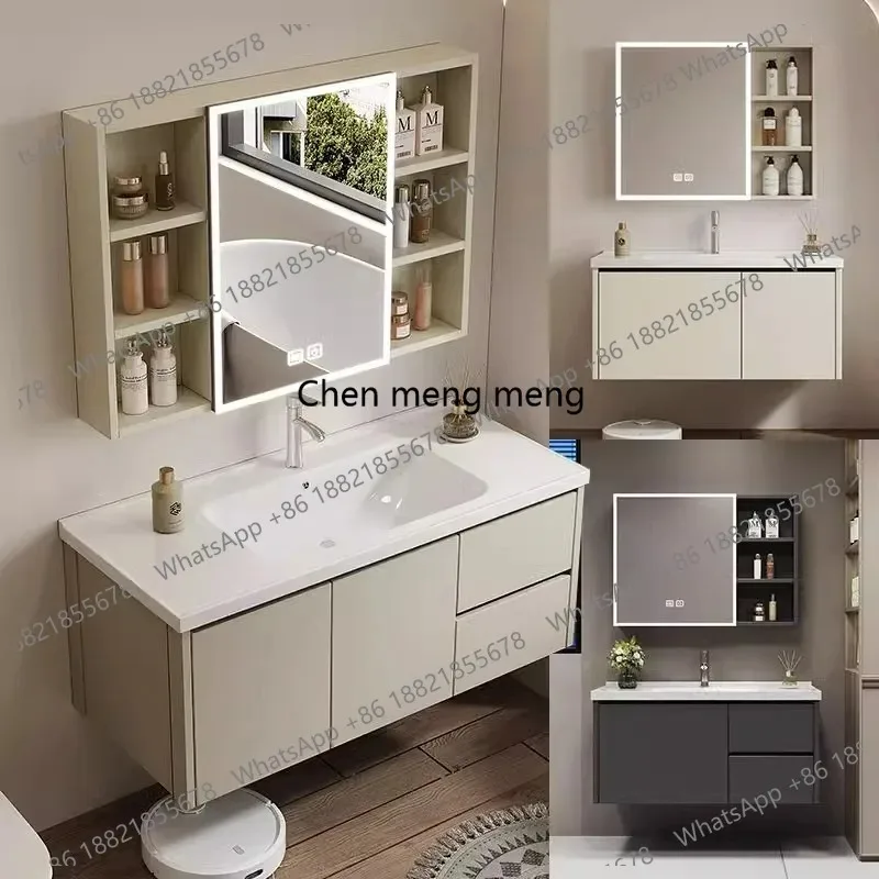 CC182 Badezimmerschrank mit integriertem Waschbecken, Waschtisch, Badspiegel und Waschbecken-Kombination für den Haushalt