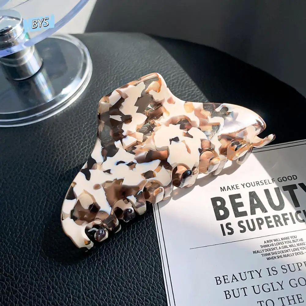 

Solid Color Fresh Acetate Hair Claw Hair Clip Shark Clip Printing Shark Clip Hairpin Leopard Printing Tortoiseshell Hair Claw