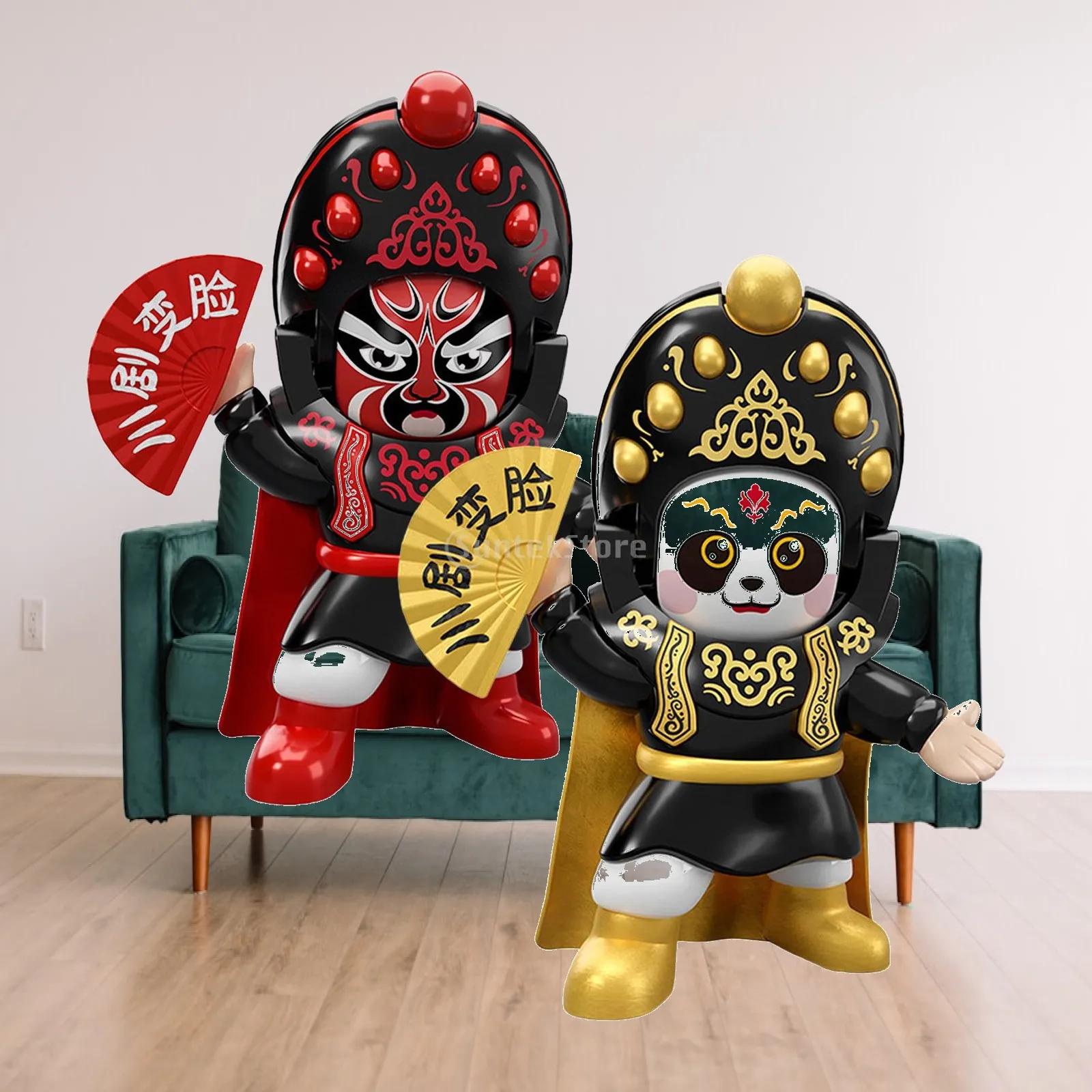 2Pcs Opera Face Change Doll Children Toy Portable Decorative Classic Home Decoration Traditional for Spring Festival Holiday