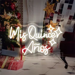 Mis Quince Años Neon Led Signs Spanish Birthday Decor Room Party Decor Wall Hanging Neon Sign LED Light Neon Decoration Neon