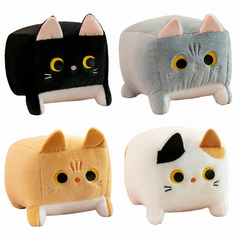 

Квадратная подушка для кошки, плюшевая игрушка, котенок, животное, плюшевая пушистая подушка, мягкая кукла, мультяшная кавайная подушка с котом, украшение, расслабляющие игрушки, подарок