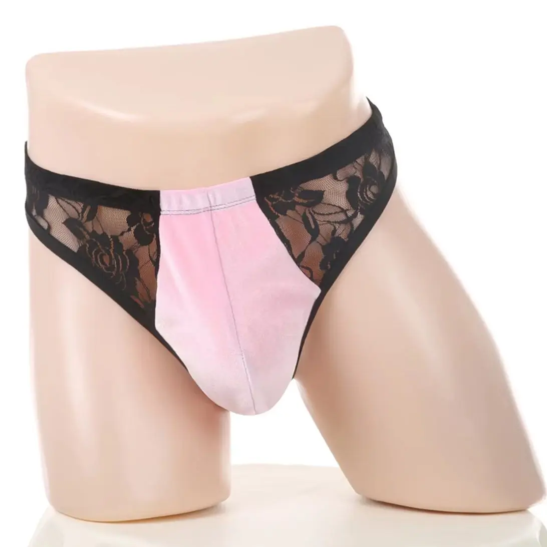 Sexy Christmas Thong See-Through Bikini Crossdress Rave Accessories Xmas Gift Erotic Lace T-Back Penis Large Pouches Lingerie view 3