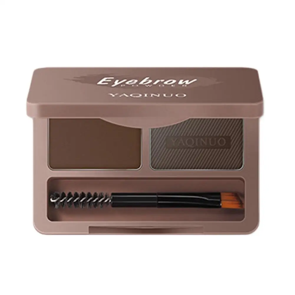 Waterproof Eyebrow Powder Palette with Brush Double Color Makeup Cosmetic Enhancers Pigment Natural Shadow Eyebrow Lasting A3R5