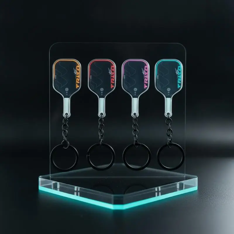 Creative Pickleball Racket Acrylic Keychain Colorful Hollow Golf Ball Keychains Dink Ball Fans Party Gift Bag Pendant