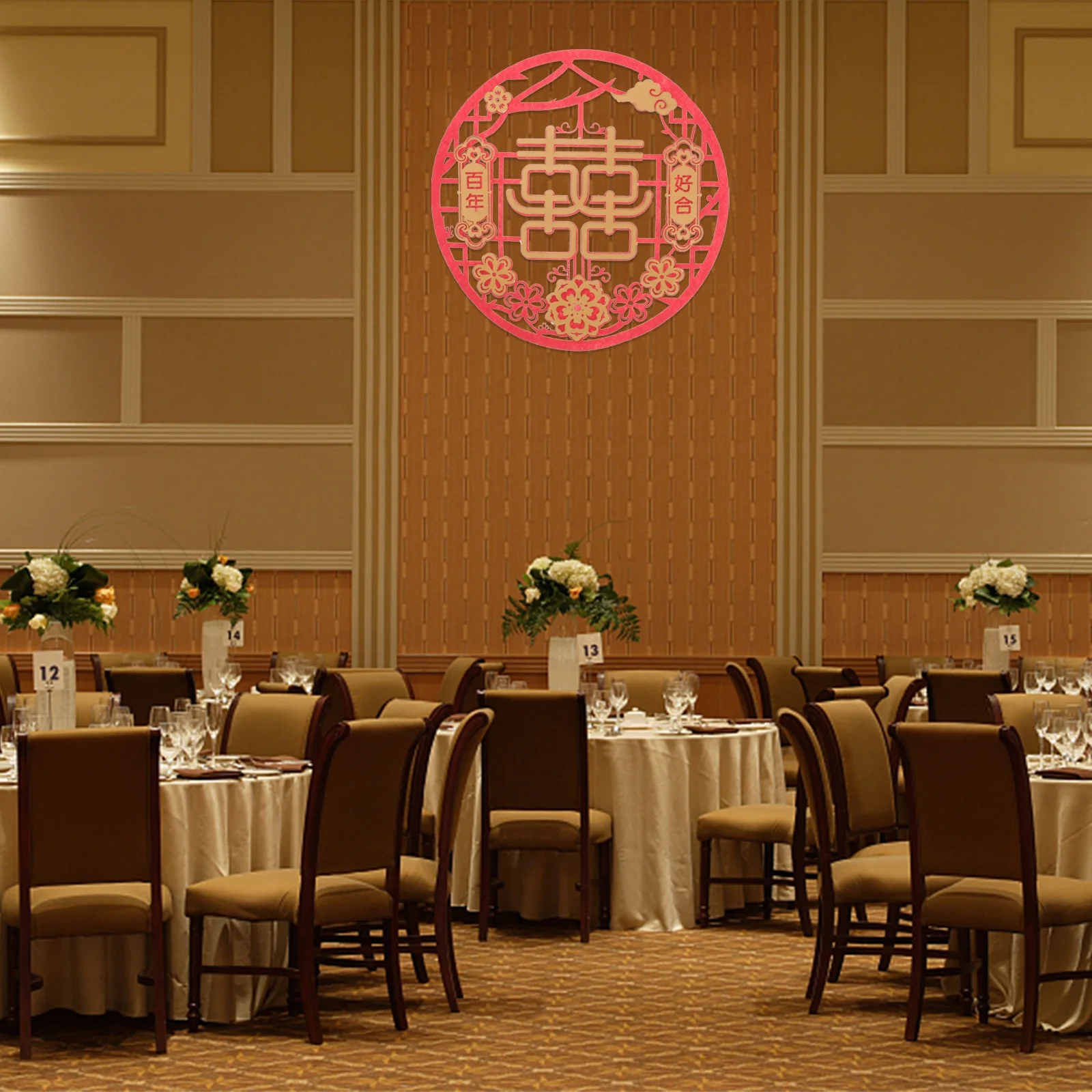 

1 Sheet Chinese Wedding Sticker Durable Non-Woven Fabric Meaningful Window Decal Room Layout Prop Creative Wall Door Decoration