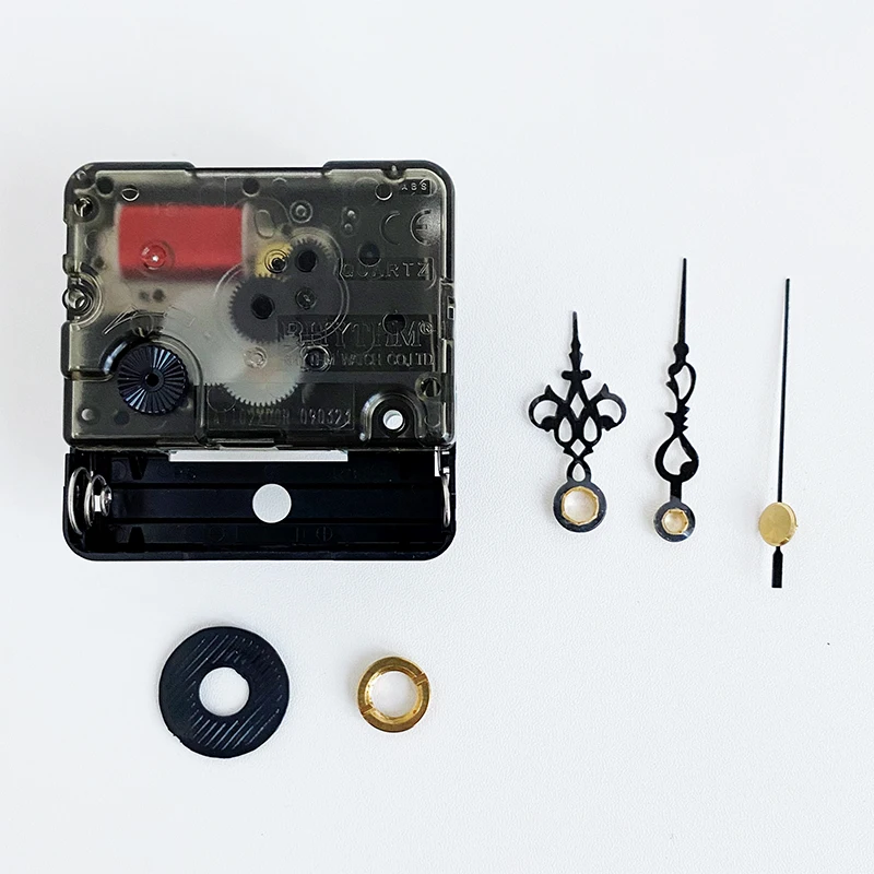 R Plastic Quartz Clock Movement Silent Movement  Sweep Mechanism With 61 Black Short Hands DIY Clock Accessory Kits