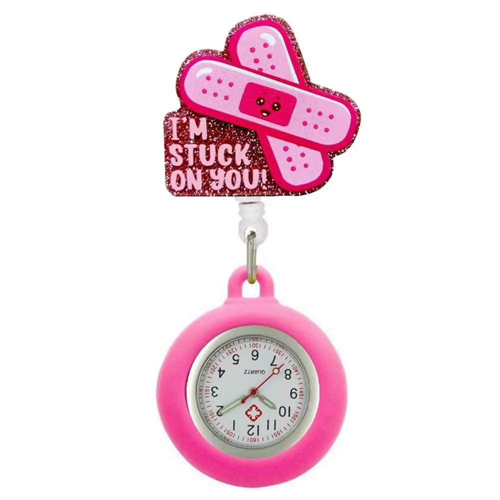 New PVC Retractable Watch Brooch Cute Gift Nurse Pocket Watches Lovely Colourful Doctor Badge Reel