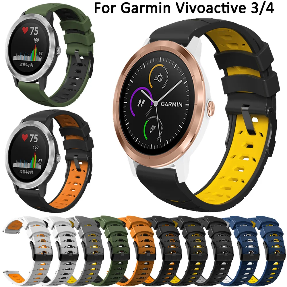 Smartwatch Silicone Strap For Garmin Vivoactive 3 3t 4 HR Venu 2 SQ 20 22mm Bands Forerunner 245 645 MUSIC Wristband Replacement