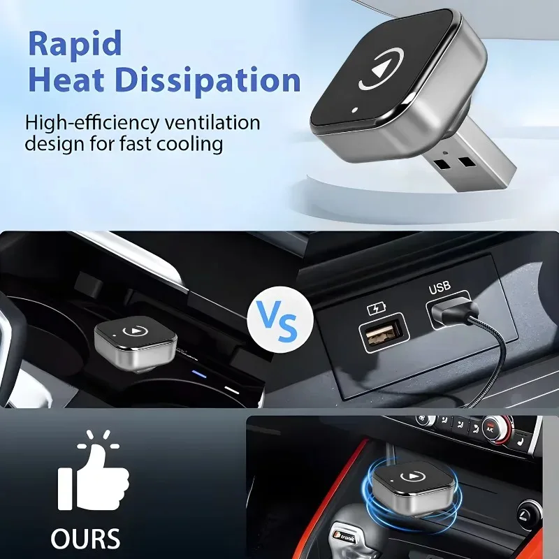 2in1 محول لاسلكي تلقائي 5Ghz WiFi Type-C/USB التوصيل اللعب CarPlay لاسلكي جديد Pionray محول CarPlay اللاسلكي لنظام أندرويد #5