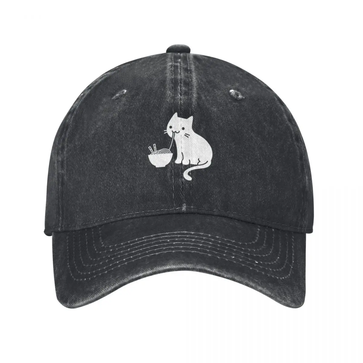 Cute Cat Eating Ramen ANIME MANGA GIFT Baseball Cap Luxury Brand Hat Man Luxury Women's Golf Wear Men's