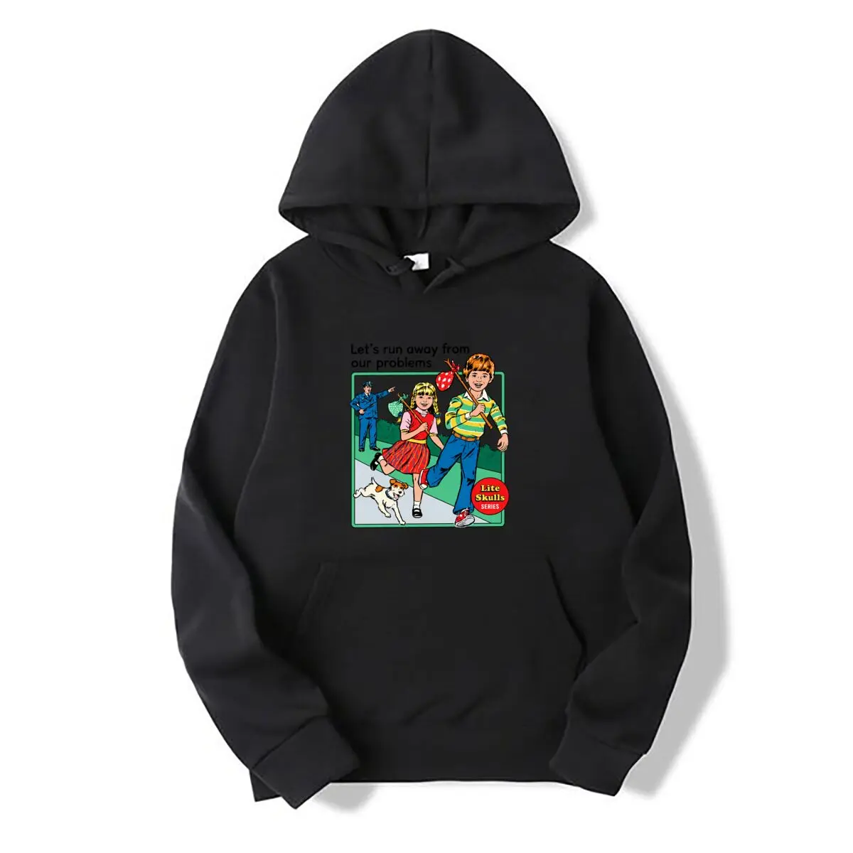 Lets Run Away From Our Problems Lite Skills Series Autumn and winter new men's and women's hooded sweatshirts