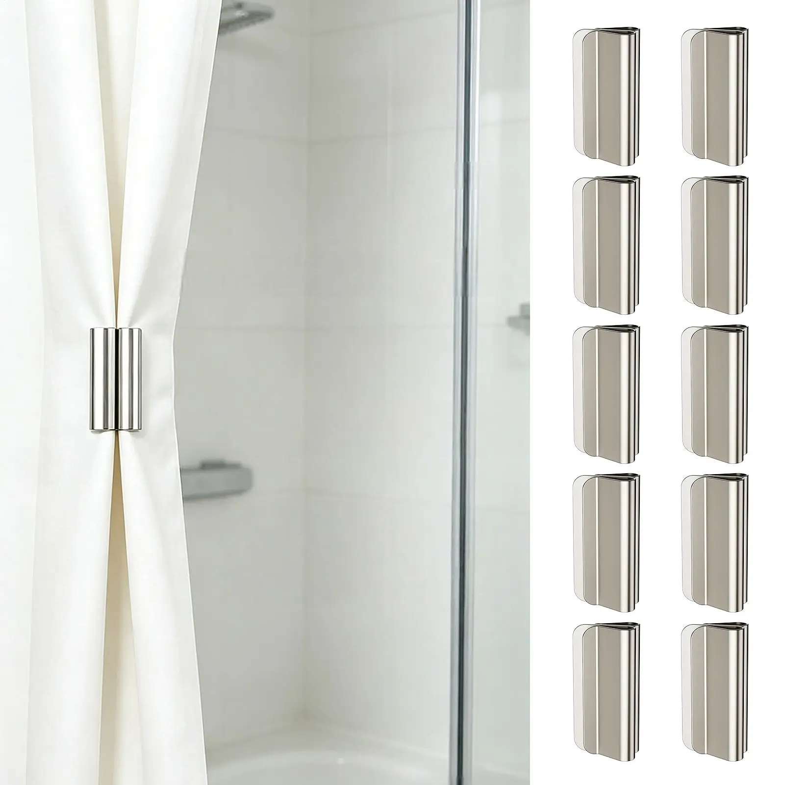 Curtains Magnets 10 Pieces Blackout Drapes Magnetic Fastener Blackout Drapes Clips For Window Shower Office Bedroom Living Room