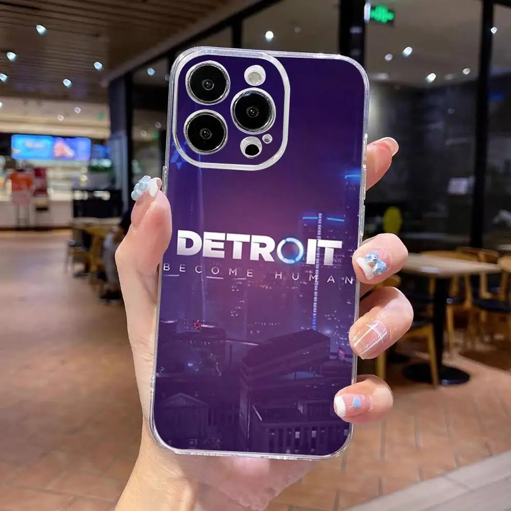 Hot Game Detroit Become Human Phone Case For IPhone 17 Air 16 15 14 13 12 Pro Max Plus Clear Shockpoof Transparent Cover