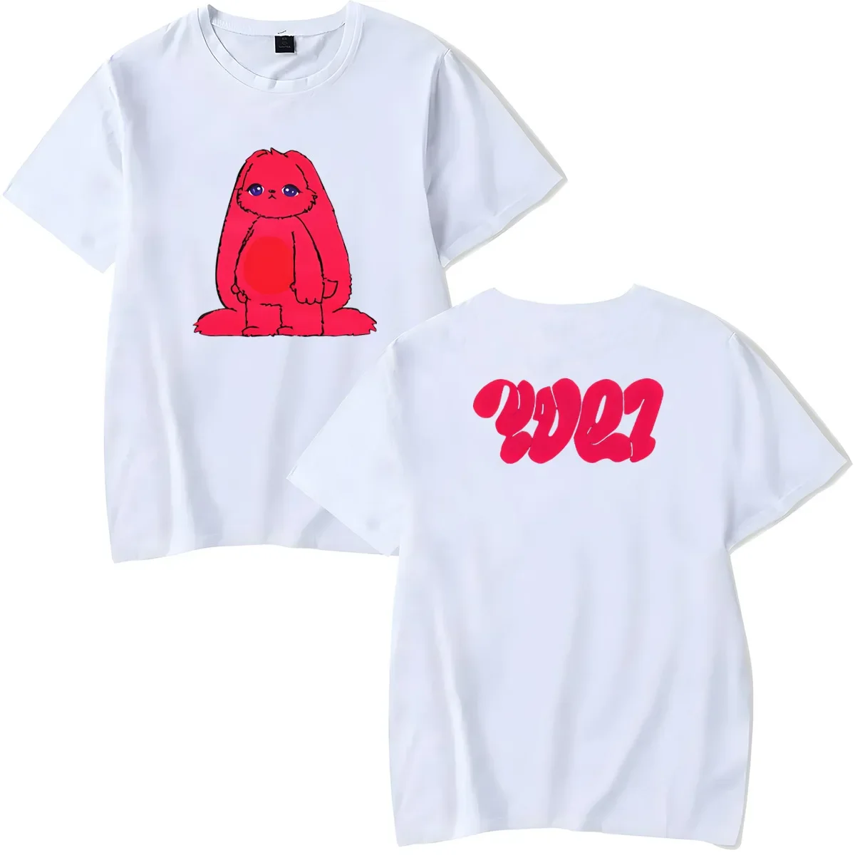 Gidle YUQI YUQ1 T-hsirt Kpop Fashion Rabbit Pattern T Shirt Women Men Summer Cotton Short Sleeve Tee Tops Korean Loose Clothes