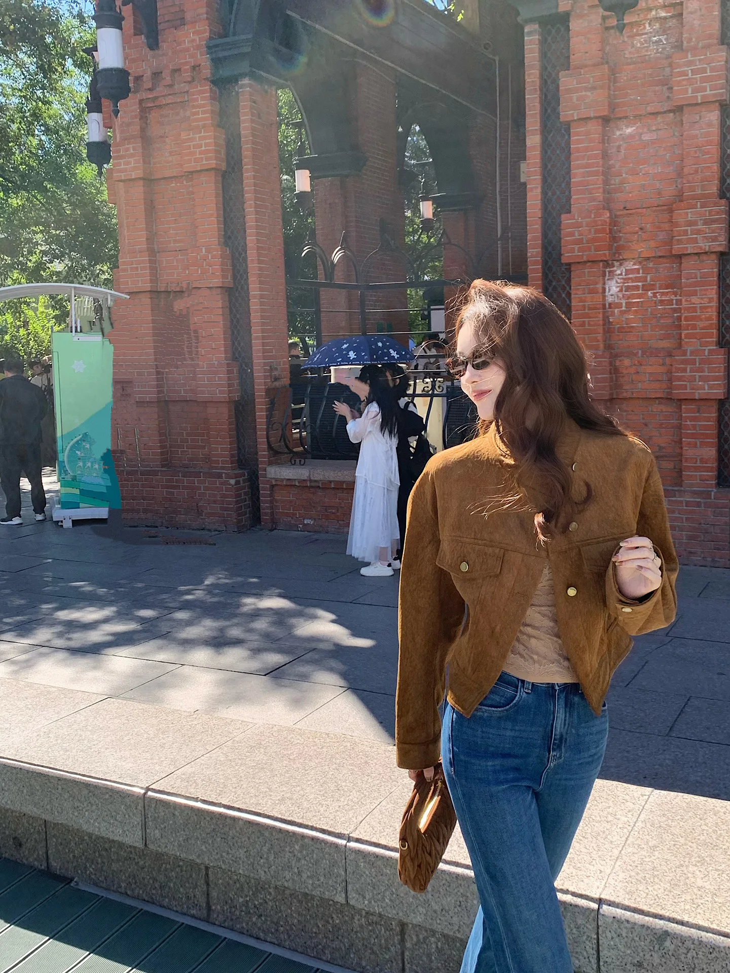 

OnlyNee Songdao a High nce Sensation Retro Suede Jaet ort Casual Collar Women's Top Ele Sle Long Sve