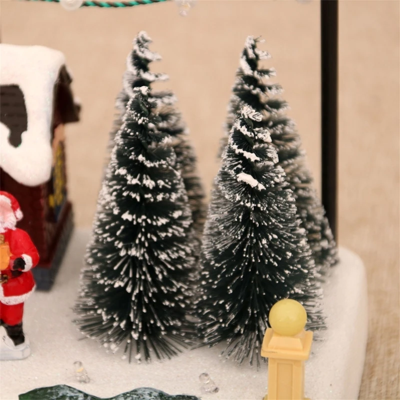 

Rotating Holiday Music Boxes Featurings Warm LED Light And Resins Construction For Family Gatherings