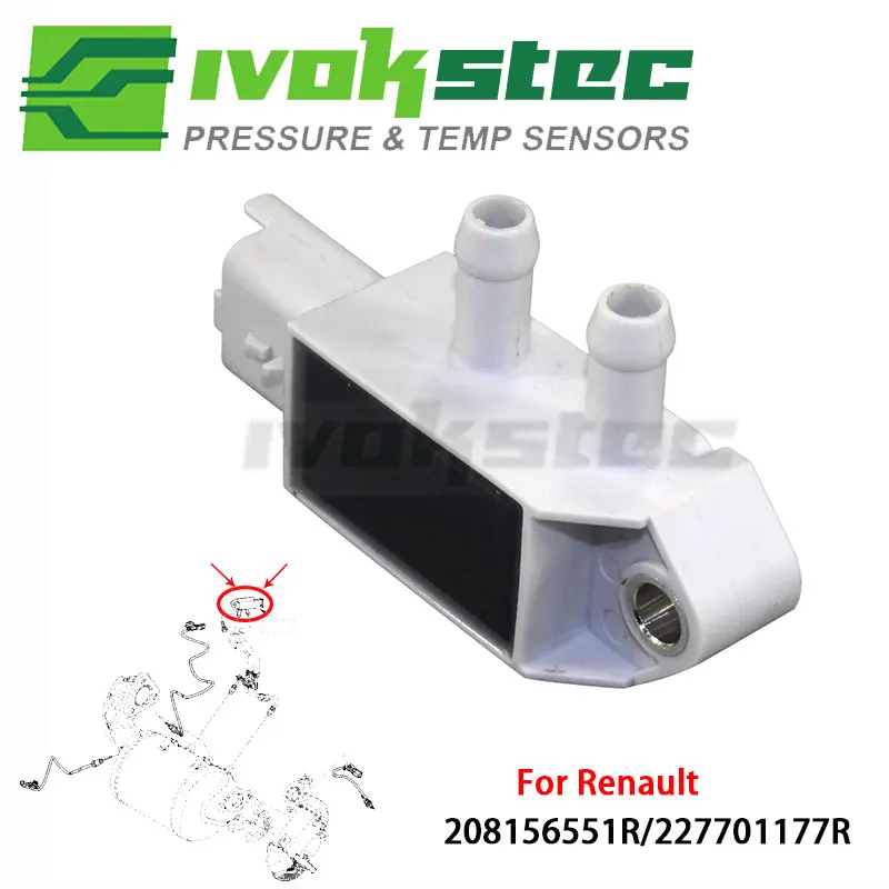 DPF Exhaust Differential Pressure Sensor For Renault Clio Kangoo Megane 1.5 Master 2.3 Scénic Trafic 1.6 Koleos 2.0 227701177R