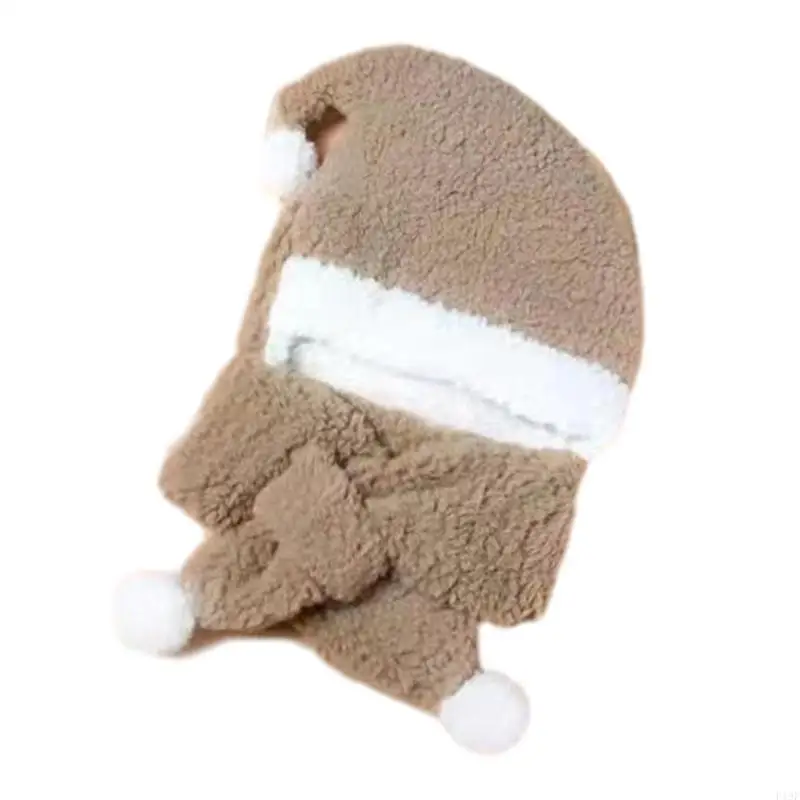 

F19F Adult Child Santa Hat Comfortable Hat Traditional Thicken Scarf Hat for Cosplay