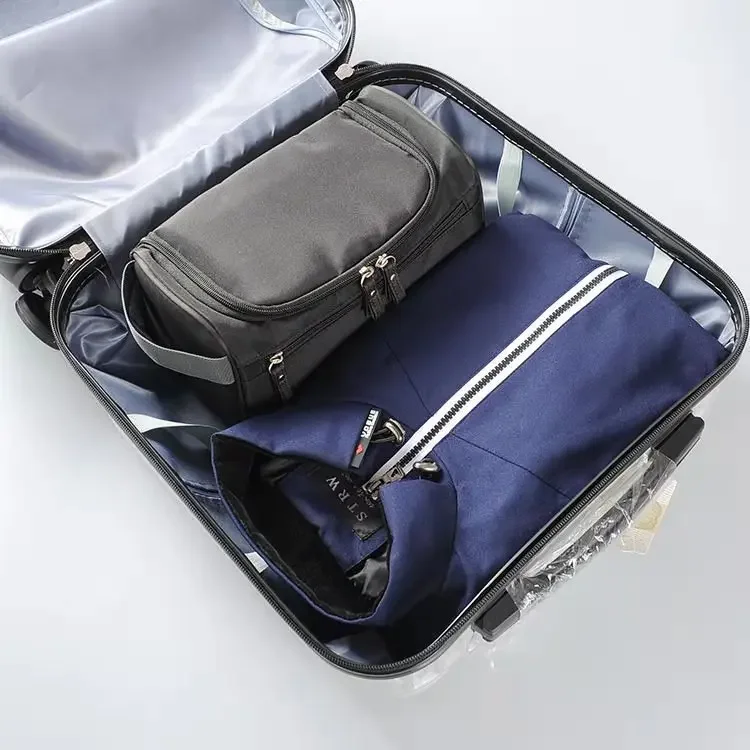 Tragbares Reise-Kosmetik-Set für Herren, ideal für Geschäftsreisen im Freien, große Kosmetiktasche, Organizer-Tasche, Badetasche, Pflege-Set. – Detail 5