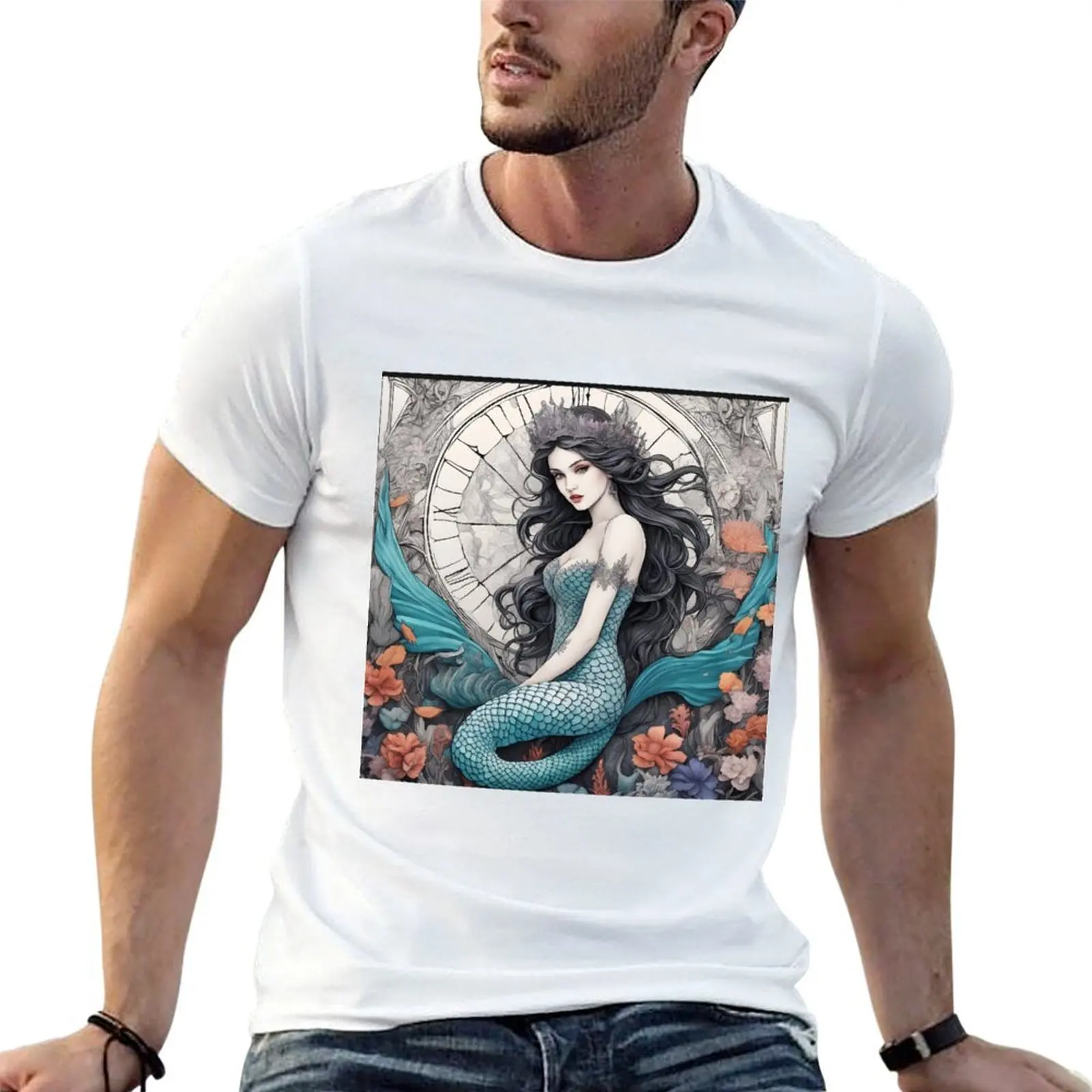 

Gothic mermaid T-Shirt t shirts for man cotton graphic t shirts for man t shirt man designer T-shirt