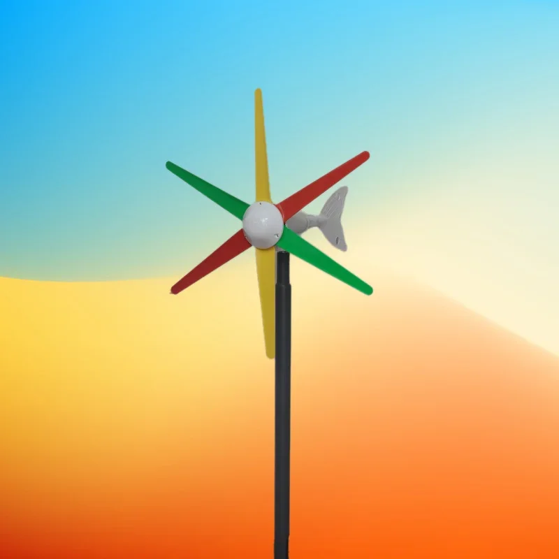 6V miniature, wind turbine, wind and solar power, complementary solar street light 100W wind