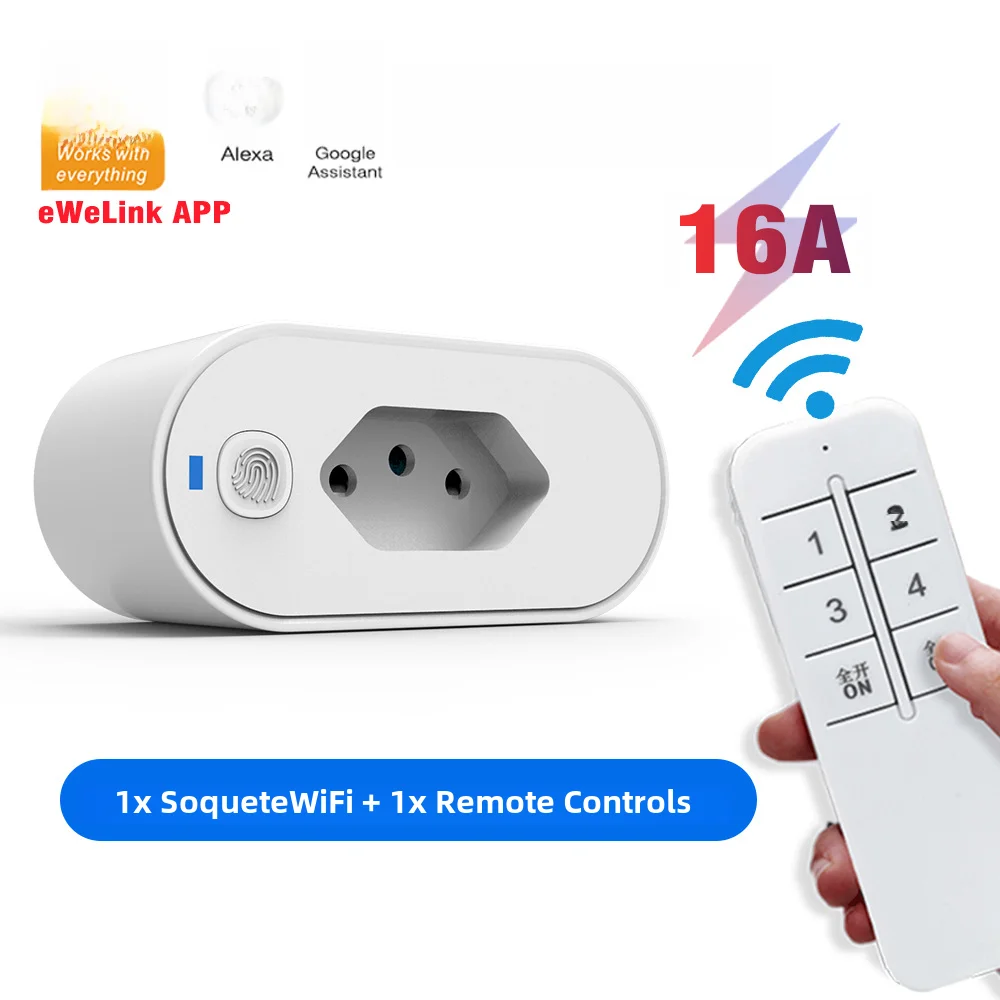 Smart Socket Brazil Plug Ewelink Timing Metering Socket Yiweilian APP Remote Intelligent Voice Control